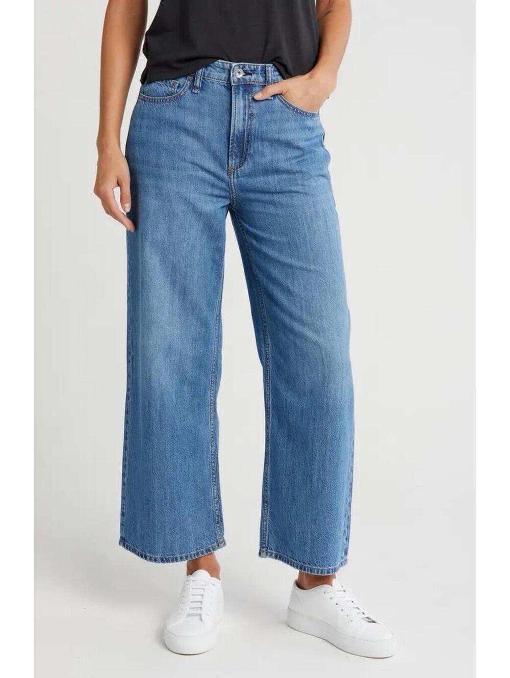 Rag & Bone Lori Crop Wide Leg Mid Rise Jeans Womens Size Waist 31